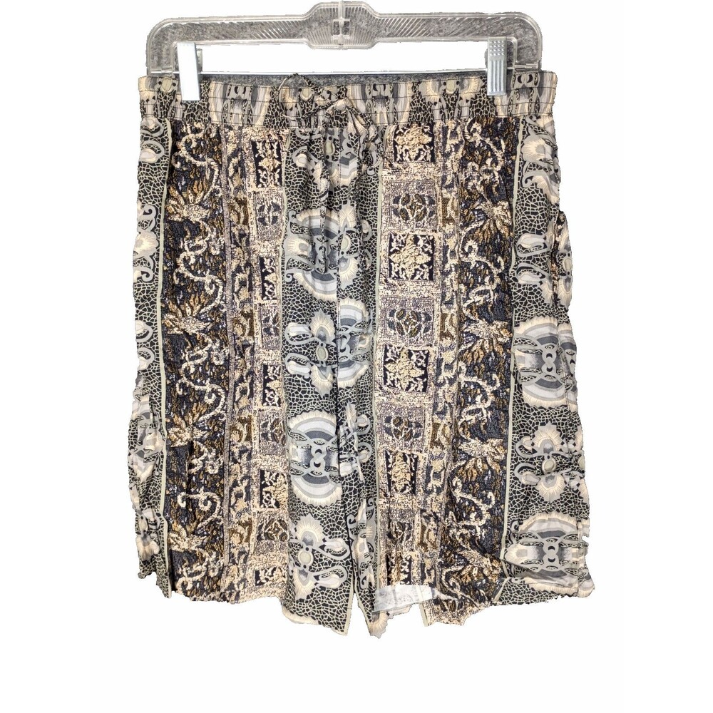 Rayon Pullon Shorts Size L Comfort Casual Pockets Packable Neutrals Old Money